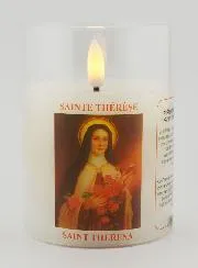 Battery-Operated Church Candle - Saint Therese