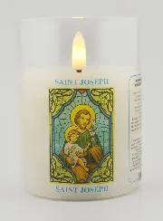 Battery-operated Church Candle - Saint Joseph