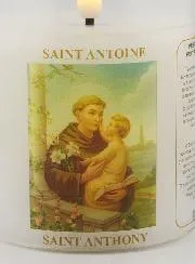 Battery-Operated Church Candle - Saint Anthony