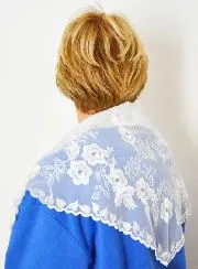 Embroidered Mantilla Veil - White
