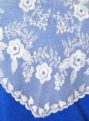 Embroidered Mantilla Veil - White