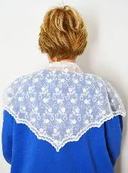 Christian Veil - Embroidered Mantilla White