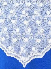 Christian Veil - Embroidered Mantilla White