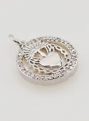 Ex Voto Medal Mother of Pearl and Rhinestones - 16mm