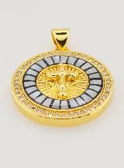 Medal Cross and Black Enamel - 22mm