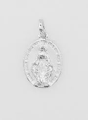 Rhodium Plated Miraculous Medal - 16mm