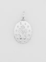 Rhodium Plated Miraculous Medal - 16mm