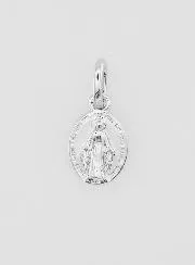 Silvery Miraculous Medal Rhodium Plated - 10mm