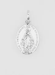 Silvery Miraculous Medal Rhodium Plated - 14mm