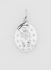 Silvery Miraculous Medal Rhodium Plated - 14mm