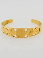 Golden Cuff Bracelet Our Lady of Mount Carmel