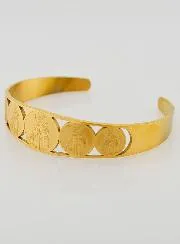Golden Cuff Bracelet Our Lady of Mount Carmel