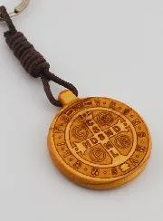 St Benedict Keyring made from Olive Wood