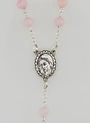 Natural Stone Rosary - Rose Quartz