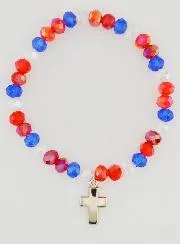 Cross Bracelet - Blue White Red