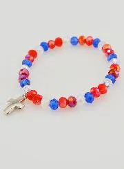 Cross Bracelet - Blue White Red