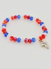 Cross Bracelet - Blue White Red