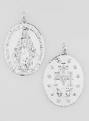 Rhodium-plated Miraculous Medal – 30mm