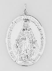 Rhodium-plated Miraculous Medal – 30mm