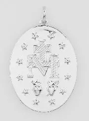 Rhodium-plated Miraculous Medal – 30mm