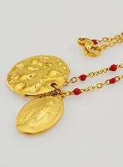 Miraculous Medal on Necklace with Beads