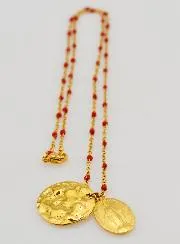 Miraculous Medal on Necklace with Beads