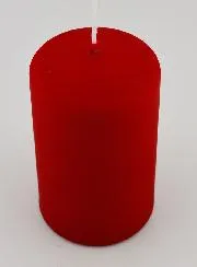 Matt Velvet Decorative Candle - Red
