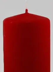 Velvet-Effect Christmas Candle – Red