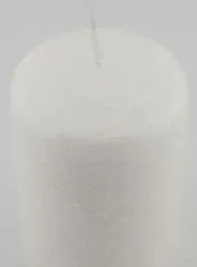 Tabletop Candle with Ice Effect – White
