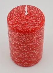Tabletop Candle with Ice Effect - Red
