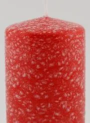 Tabletop Candle with Ice Effect - Red