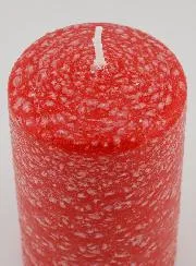 Tabletop Candle with Ice Effect - Red