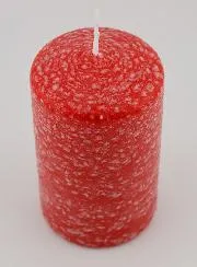 Christmas Candle with Ice Effect – Red