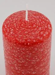 Christmas Candle with Ice Effect – Red