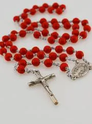 Rosary with the Miraculous Medal - Red