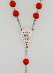 Rosary with the Miraculous Medal - Red