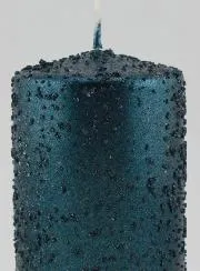 Glitter Christmas Candle – Blue-Green