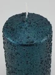 Glitter Christmas Candle – Blue-Green