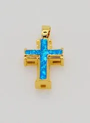 Blue Cross Pendant - 17mm