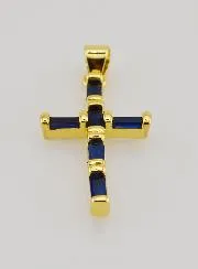 Blue Cross Pendant - 23mm