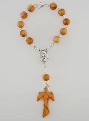 Olive Wood Decade Rosary - Tau Cross