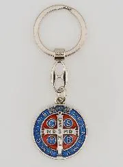 Colourful Saint Benedict Medal Keyring