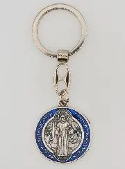 Colourful Saint Benedict Medal Keyring
