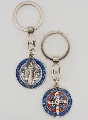 Colourful Saint Benedict Medal Keyring