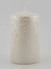Glitter Tabletop Candle – Pearl White
