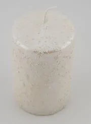 Glitter Tabletop Candle – Pearl White