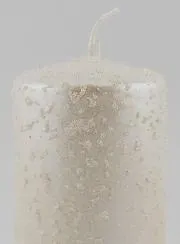 Glitter Tabletop Candle – Pearl White