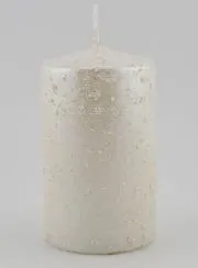 Glitter Christmas Candle – Pearl White