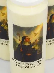 Set 3 Sanctuary Candles to Saint Scholastica
