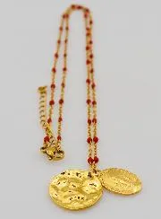 Religious Necklace with Beads and Miraculous Medal